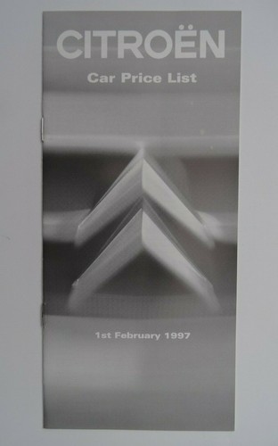 Citroen price list 1997 - uk,