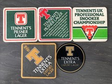 Tennent’s Pilsner Lager - Collection Of 5 Old Beer Mats