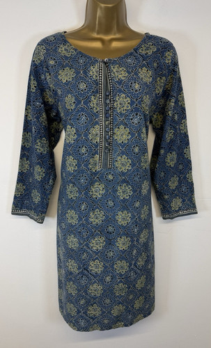 Fabindia dress blue floral - dress,