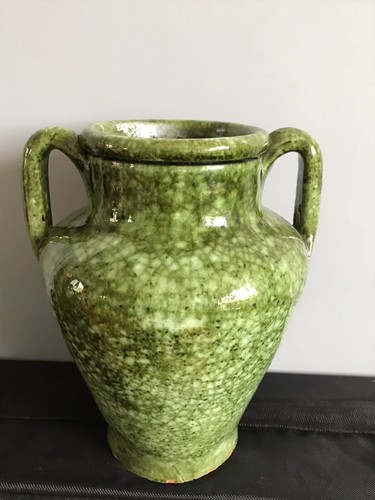 Large green glazed terracotta - green,