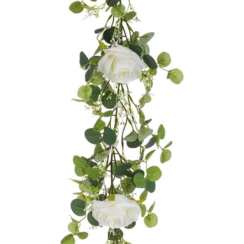 Faux silk white rose - white,