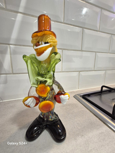 Hand blown art glass - glass, clown