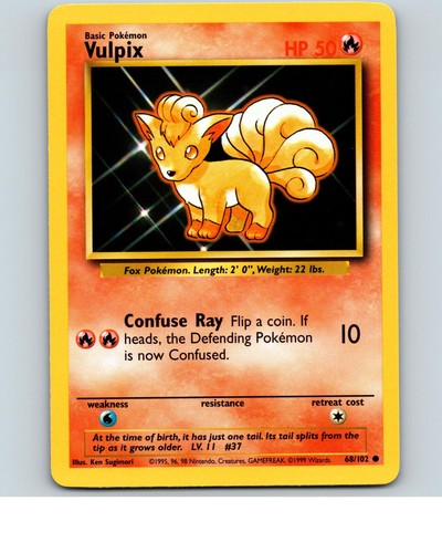 Vulpix 102 common base set - base,