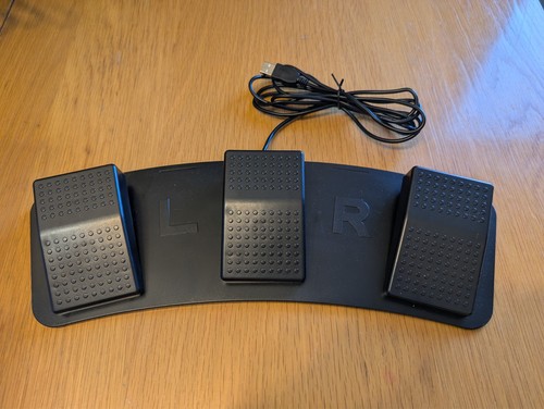 Usb triple foot pedal black - usb,