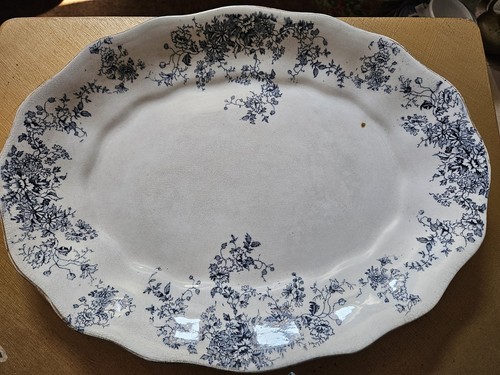 Large antique blue - blue, white