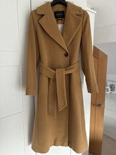 Elegant French Designer Camel 70% Wool And 10% Cashmere Coat in small