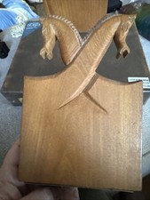 Pair Of Wooden Horse Bookends