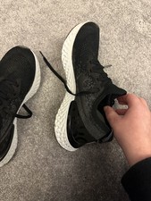 Nike Epic React Flyknit Black Trainers UK 4.5 Women’s. Excellent, Hardly Worn
