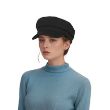 Wool Fiddler Cap for Women  - Vintage Breton Sailor Hat, Retro Newsboy Style