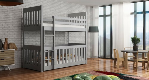 Children wooden pine bunk bed - wooden,