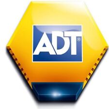 2 x ADT VINYL REPLACEMENT STICKERS FOR YELLOW STEEL ALARM BOX ***2 Stickers***