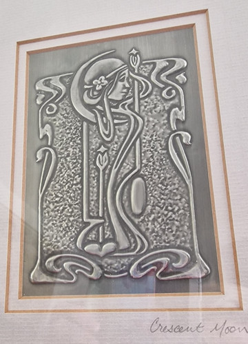 Framed repousse pewter - framed,