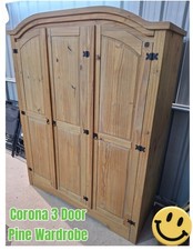 Corona 3 Door Wardrobe Mexican Pine-Good Condition 💚