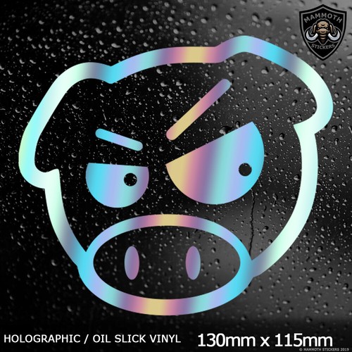 Angry pig car oil slick - slick, chrome