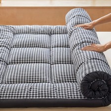 Thick Mattress Sleeping Padded Futon Brushed Quilted Floor Mattress Folding Roll