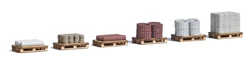 Pallets with building