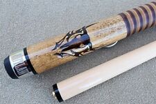 Outlaw OL42 Pool Cue Stacked Leather Wrap, Choice Shaft Dia, FREE Predator Chalk