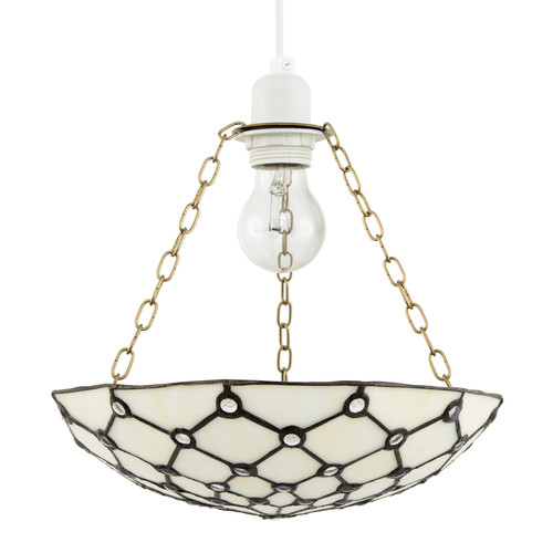 White toned and - clear, beaded