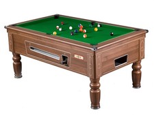 SUPREME 7x4, 7 FOOT PRINCE POOL TABLE IN WALNUT FINISH
