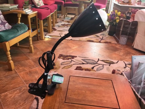 Black clip desk lamp - desk,