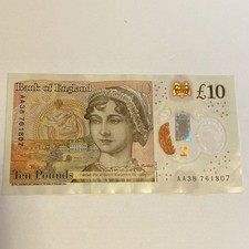 Low Prefix AA38 £10 Polymer