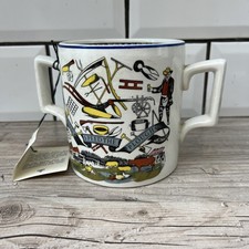 BURLEIGH IRONSTONE FARMERS CIDER MUG TWO HANDLES WITH LABEL VINTAGE