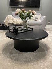 Matte Black Round Wood Coffee