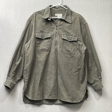 Women’s Eddie Bauer Corduroy 1/4 Zip Shirt Large Vintage Green 90s