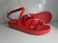 ANCIENT GREEK SANDAL DESIGNER UK 6 EU 39 WOMENS RED FLAT SUMMER STRAPPY SANDALS