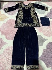 Memsaab Velvet Navy Blue