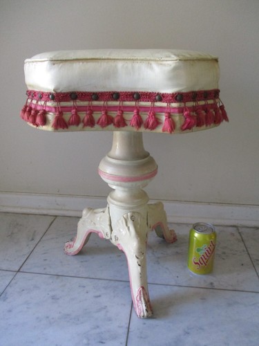Antique cast iron piano stool - antique,