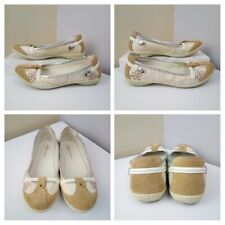 NEXT - Woman's Suede Beige Silver Flat Shoes UK 3.5 -Shock Absorber Slipon Pumps
