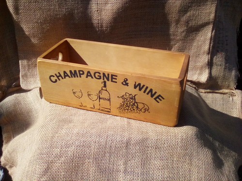 Wooden champagne wine - champagne, &