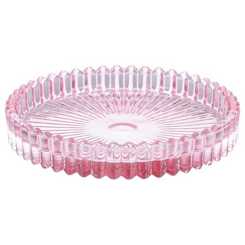 Pink candle holder plates - pink, 4"