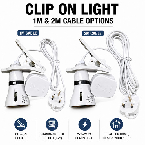 Clip light lamp bulb holder - on, lamp/bulb
