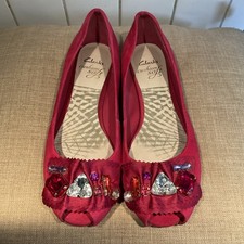 CLARKS CUSHION SOFT FUSCHIA PINK JEWELLED PUMPS SIZE 5.5 D unworn tried on only