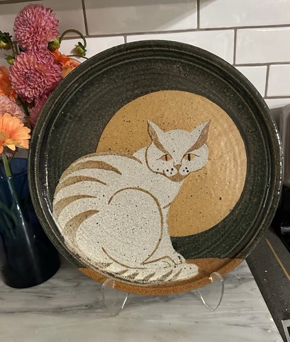 Vintage studio pottery moon - vintage,