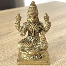 Solid Brass Goddess Lakshmi Statue 11.3cm