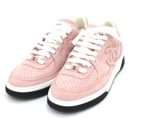 Chanel pink suede sneakers - suede,
