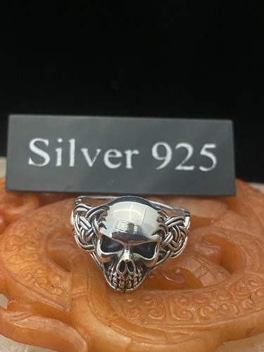 Silver skull ring - silver,