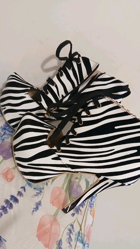 Zebra print ankle boots - print, by