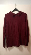 Ladies' Dark Red (burgundy ) jumper with sparkly collar - size 12-14