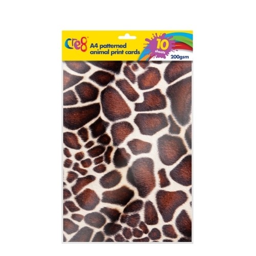 Animal print card sheets - 10,