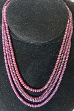 Fine Faceted Natural South Indian Ruby Necklaces with Silver Clasps 18 -20 Inch