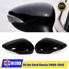 2pcs LH+RH Gloss Black Side Wing Mirror Cover Caps For Ford Fiesta MK7 2008-2017