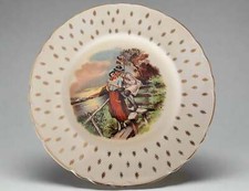 Vintage Royal Staffordshire Pottery A.J. Wilkinson Honeyglaze Plate - Romantic
