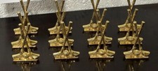 Set of 12 Vintage Gilt Metal Golf Club & Ball Design Place / Name Card Holders