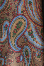 GIEVES & HAWKES SILK TIE BROWN GREEN BLUE & BURGUNDY PAISLEY A MADDER TWILL IDEA