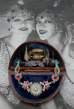 ART DECO 1930s Marcasite Faux Pearl & Glass Paste Rhinestone Vintage Necklace 