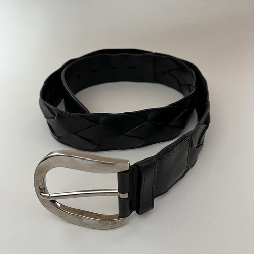 Vtg gucci leather black - black, belt
